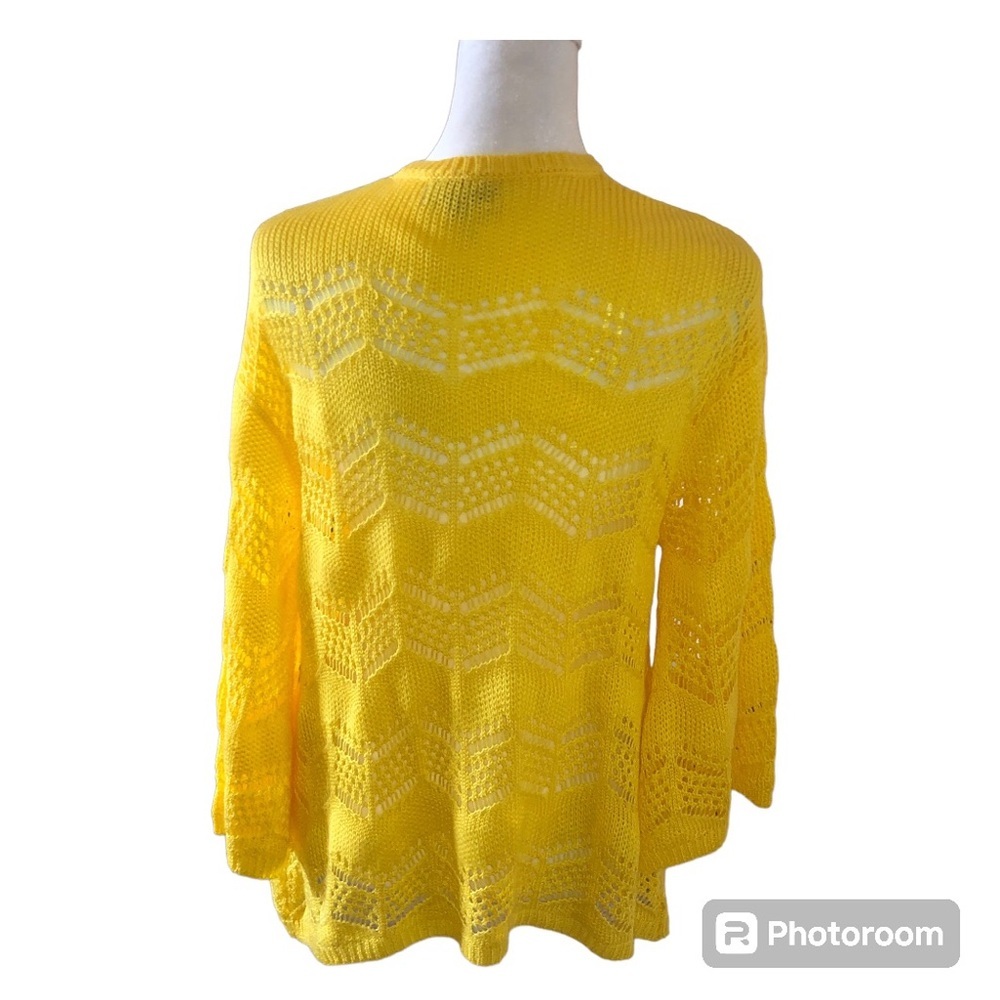 Joseph A Open Front Knit Cardigan Sweater | Size S | Sunburst Yellow - Picture 2 of 3
